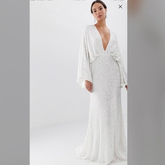 ASOS Dresses & Skirts - ASOS EDITION CIARE SEQUIN KIMONO WEDDING DRESS